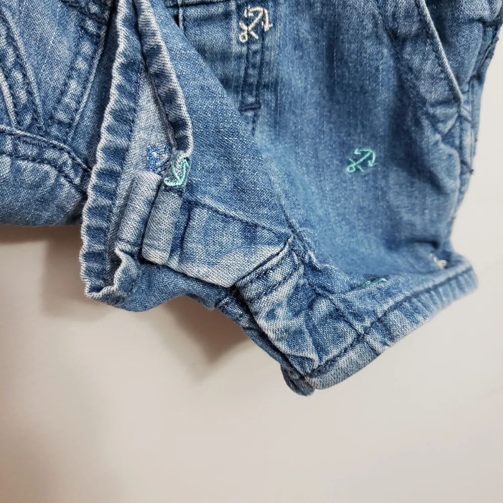 Osh Kosh 12 Months Baby Anchor Denim Jean Shortalls